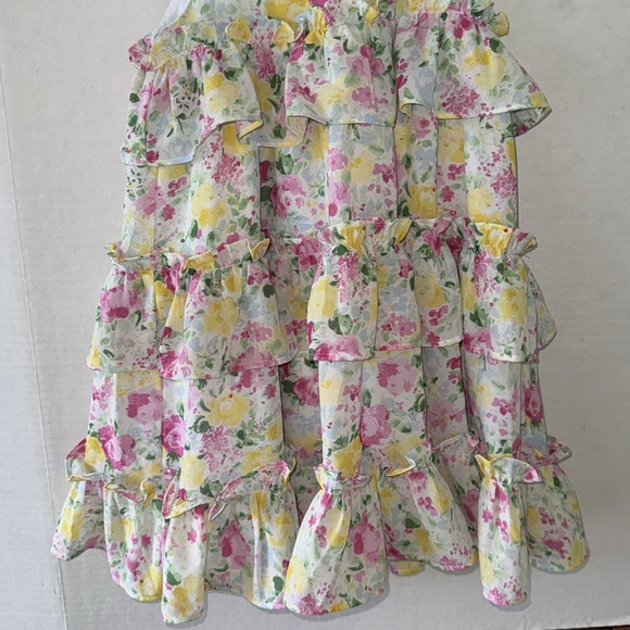 Janie and Jack Girls 6T Multi-Floral Tier Dress - Picture 3 of 9
